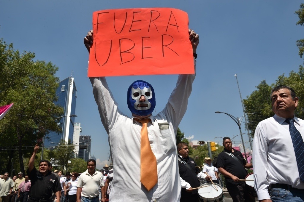 Мексиканские таксисты против Uber, фото: Scanpix