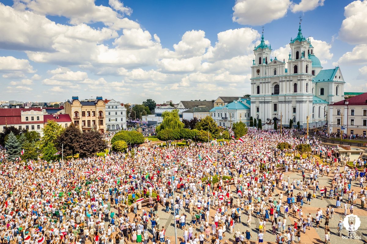 Протесты в Гродно в августе 2020-го. Фото: Banifacyj