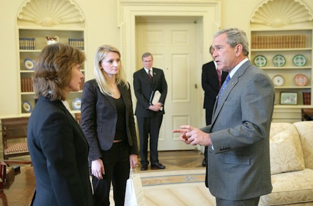 Ирина Красовская, Светлана Завадская и уже экс-президент США Джордж Буш