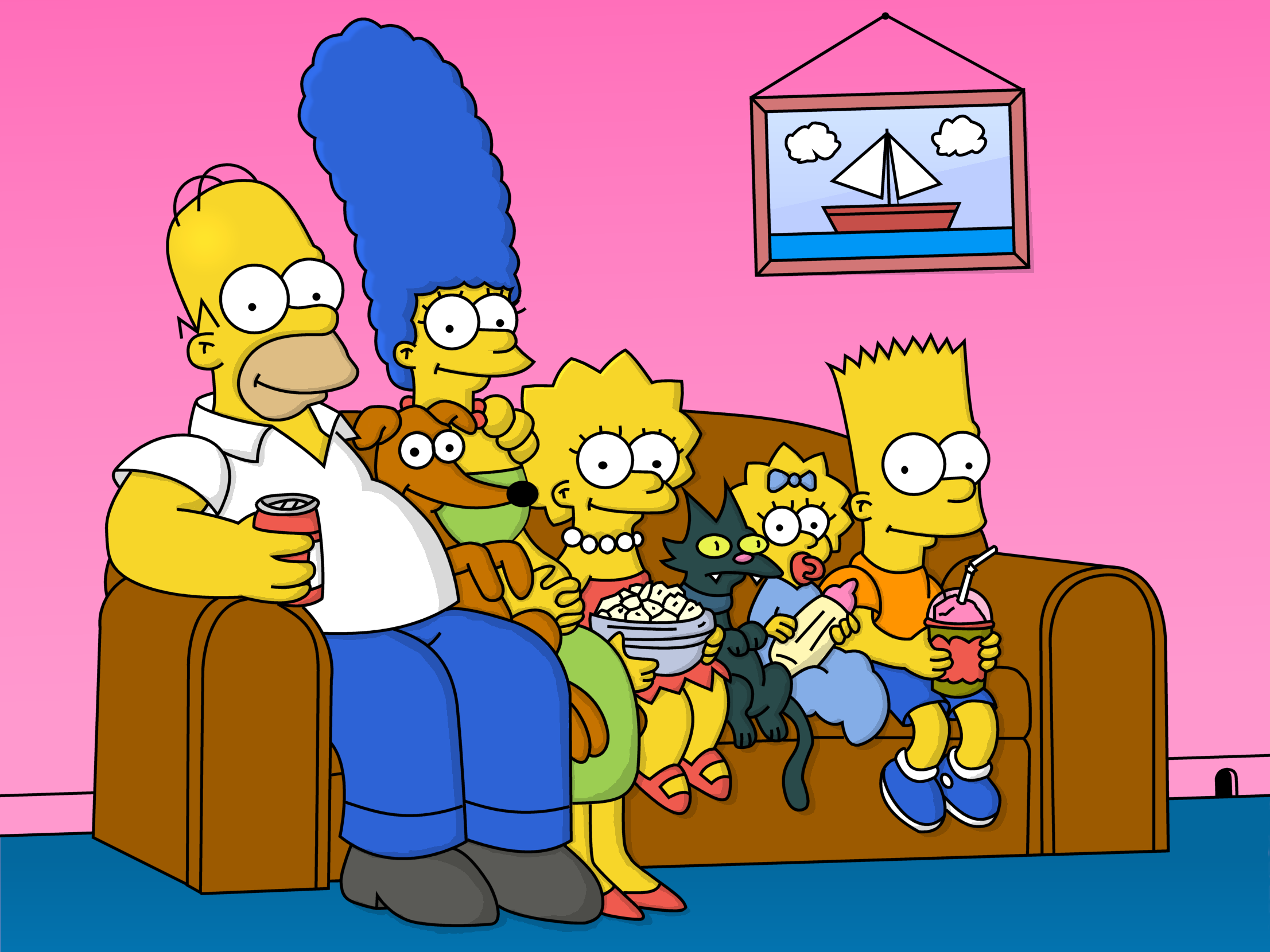 Cartoons the simpsons on the couch 052202 