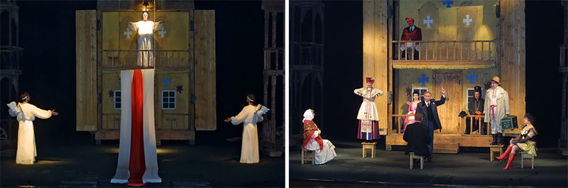 Сцены из спектакля «Тутэйшыя». Фото: архив Купаловского театра