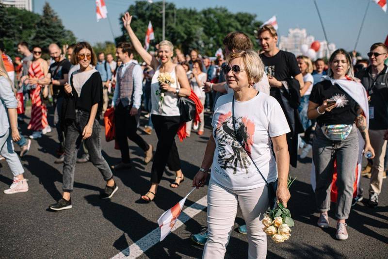 Лилия Власова на мирной акций 30 августа. Фото: pkritchko