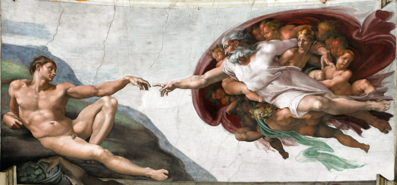 «Сотворение Адама», Микеланджело